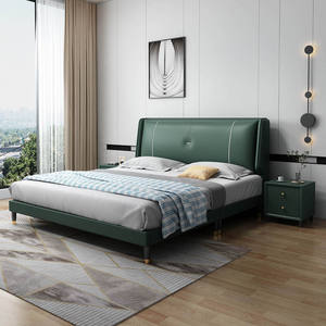 Letto Matrimoniale di Lusso dal Design Moderno, Struttura in Legno con Rivestimento in Morbida Pelle, Disponibile in Misure Singola, Queen e King - Product Image 3