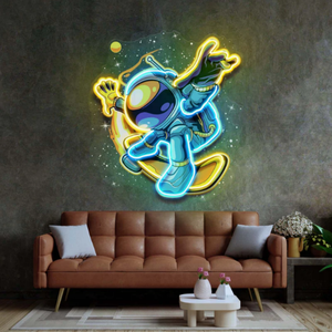 Decoración montada en la pared Led Letrero de neón Astronautas Spaceman Lighting up Sign Tienda Decoración de pared Letrero de neón Diseño de iluminación Decoración - Product Image 2