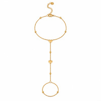 Bijoux de mode, bracelet chaîne pour femme en acier inoxydable plaqué or 18 carats, bague, bijoux imperméables pour mariage