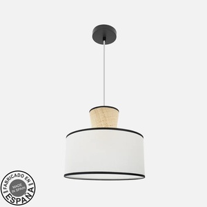 Lampadario dal design moderno, 1xE27, colori nero, bianco e naturale, dimensioni regolabili 40x40 cm, ideale per illuminare e decorare - Product Image 1