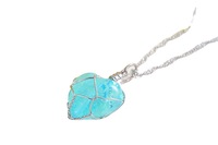 Pendentif Cœur Fluorescent Vintage pour Femme, Effet Luminescent dans le Noir avec Pierre Naturelle, Chaînes en Alliage pour la Nuit