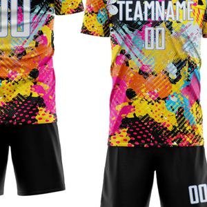 Conjunto de Uniforme de Fútbol Abstracto Multicolor, Manga Corta, Transpirable, Ropa Deportiva de Alto Rendimiento, Kit de Entrenamiento para Partidos - Product Image 2