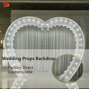 Arche de mariage en fer lisse, très vendue, avec support de fond, bande lumineuse LED, design miroir, taille personnalisable - Product Image 3