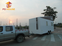 Camping Mini Boîte de Voiture Maison Remorque Préfabriquée Conteneur de Voyage Cabine Maison Hôtel Mobile Hors Route Caravane avec Châssis à Vendre