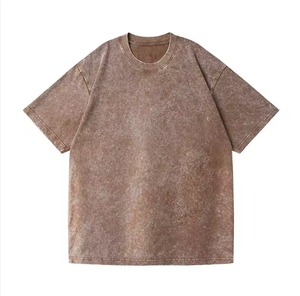 เสื้อยืดผู้ชายคอตตอน 100% ทรงโอเวอร์ไซส์ สีพื้น แขนสั้น คอกลม ดีไซน์เรียบง่าย ผ้าถักน้ำหนัก 230 กรัม แบบซักพิเศษ - Product Image 6