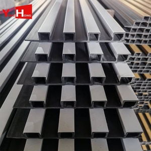 Décoration Diy Bois Latte Murale WPC Cannelé Fibre de <span class=keywords><strong>Bambou</strong></span> PVC Grain de Bois WPC 160 Concave Groove Grille Moderne Plastique pour Intérieur - Product Image 2