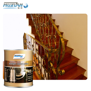 La <span class=keywords><strong>peinture</strong></span> en cuivre antique à base d'eau hautement cachant est utilisée pour changer la <span class=keywords><strong>couleur</strong></span> des mains courantes d'escalier - Product Image 1
