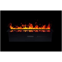 Chimenea interior de 75 pulgadas Chimenea de vapor de agua inteligente de 3 lados con soporte de TV moderno Pared de chimenea de vapor de agua eléctrica led