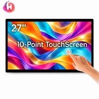Nouvel écran tactile capacitif PCAP OEM de 27 pouces, résolution 4K, cadre métallique, affichage LCD USB/sans pilote pour kiosque embarqué
