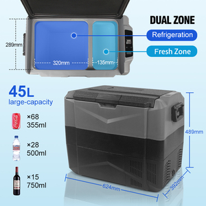 Réfrigérateur <span class=keywords><strong>de</strong></span> voiture portable à triple tension, design sportif, 55L, double zone, compresseur, boîte <span class=keywords><strong>de</strong></span> refroidissement compacte, congélateur <span class=keywords><strong>pour</strong></span> le <span class=keywords><strong>camping</strong></span> - Product Image 3
