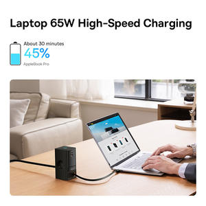 Baseus PowerCombo Digital <span class=keywords><strong>PowerStrip</strong></span> 2AC+1U+1C+Retráctil-C 65W con Cable de Alimentación EU de 1.5m - Product Image 5