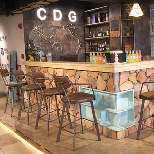 Sillón de cuero Pu con patas negras de Metal, <span class=keywords><strong>taburete</strong></span> de Bar tapizado, producto de descuento, diseño de estilo de lujo moderno, 75cm de hierro - Product Image 1