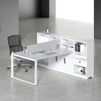 Bureau de direction modulaire en bois avec panneau insonorisant, étagères de rangement et tiroir pour bureau