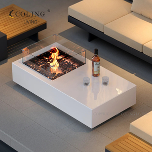 Mesa de fuego de hormigón moderna y lujosa para interior/exterior Coling Living, juego de sofás para patio, a gas etanol, independiente, pulido, manual - Product Image 3