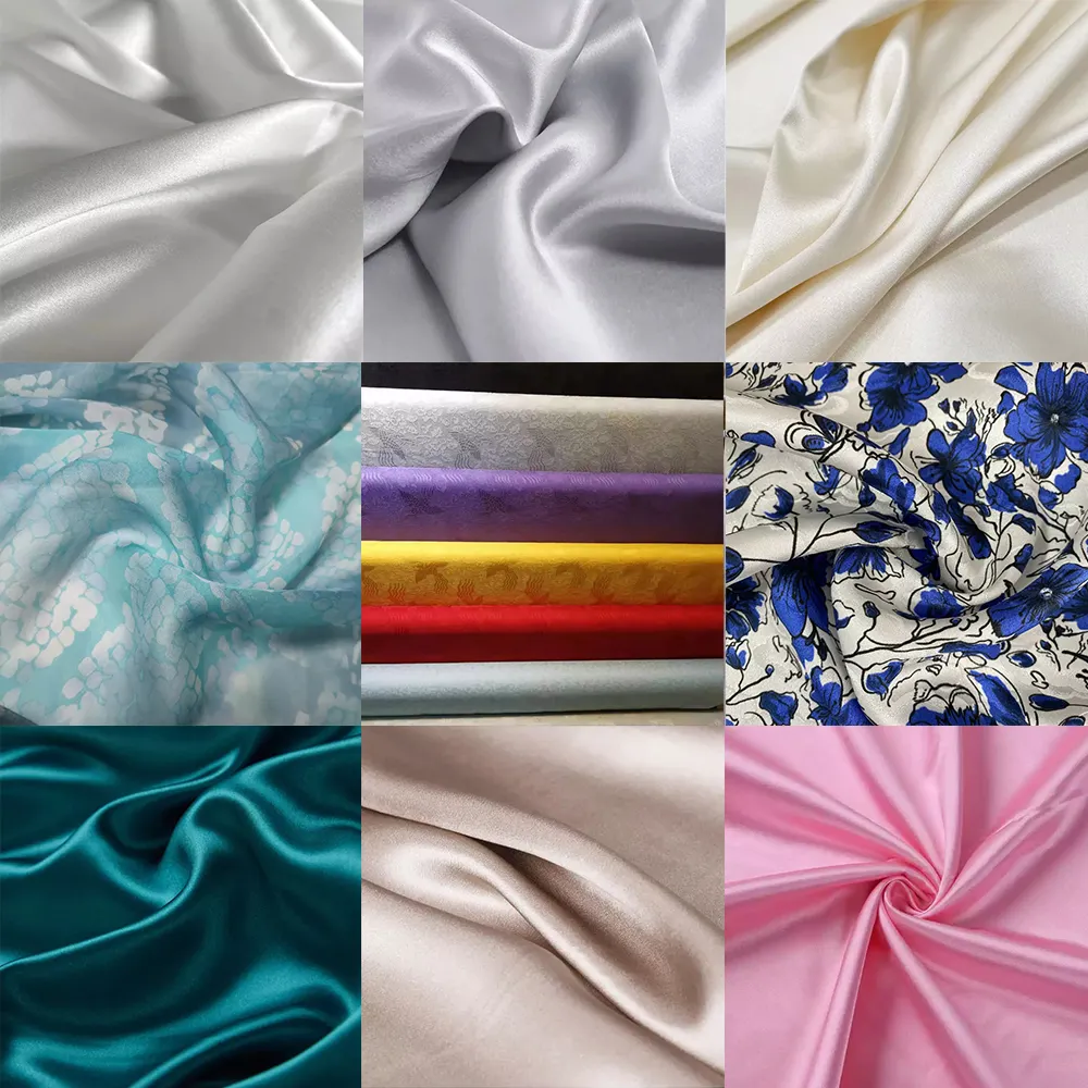 Tecido de seda 100%, tecido de seda italiano, francês, coreano, vietnã, cetim, rosa, tecido de chiffon, seda pura para vestidos