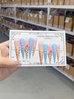 Ensemble de faux ongles de luxe |   Ongles réutilisables en forme de stiletto, extra longs, avec logo personnalisé, en matériau ABS, 10 pièces