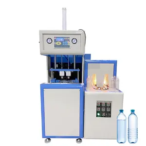 Yarı otomatik 2 kavite üfleme makinesi küçük su şişesi için PET şişe Blower plastik şişe yapma makinesi
