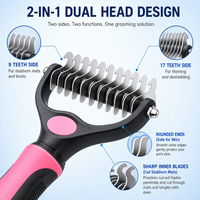 Outil de toilettage pour chien, brosse à double face pour démêler le sous-poil, peigne en acier inoxydable de haute qualité pour chiens, chats et petits animaux