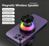 Lampe de nuit RGB multifonctionnelle colorée, haut-parleur Bluetooth musical, réveil, chargeur sans fil magnétique 15W, support de téléphone portable flexible