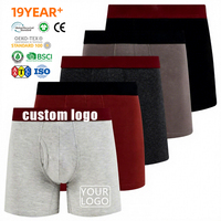 Celana Dalam Boxer Olahraga Pria Berkualitas Tinggi, Ramah Lingkungan, Bernapas, Ukuran Besar, Model Polos