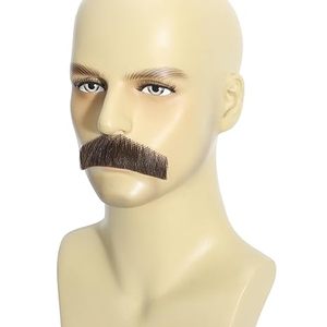 Barba in Capelli Umani Marrone Scuro con Base in Pizzo Annodata a Mano, Baffo Realistico per Adulti, Costume, Festa, Cosplay, Barba Finta - Product Image 4