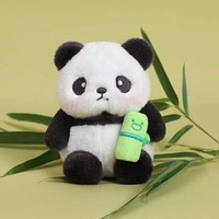 Porte-clés en peluche Panda de dessin animé, écologique, durable, doux, portable, jouet en peluche Panda, pendentif en peluche à suspendre