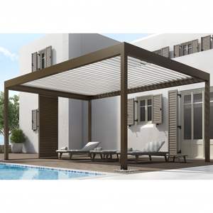 Pérgola Bioclimática Motorizada Moderna, Estructura de Aluminio con Recubrimiento en Polvo, Techo Transpirable Ecológico para Exteriores, Gazebo para Jardín, Terraza - Product Image 3