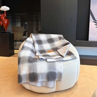 Couverture Moderne Polyvalente et Élégante en Bambou à Carreaux Double Face, Idéale pour l'Automne et l'Hiver, Anti-Acariens, Lavage à la Main Facile