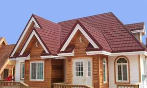 Tuiles de toiture en métal revêtues de pierre pour conteneurs complets, longue durée de vie, pour projets immobiliers en Arabie Saoudite - Product Image 4