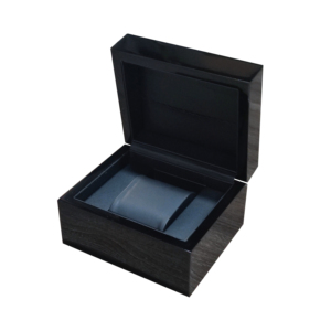 Luxury Custom Logo Single <strong>Watch</strong> Storage Organizer Box Premium Black Lacquer Wooden <strong>Watch</strong> Display <strong>Case</strong> with PU Leather Pillow - Product Image 5