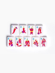 ชุดไพ่นกกระจอกอเมริกันสีขาวนม ลายผลไม้และผัก ลดล้างสต็อก - Product Image 2