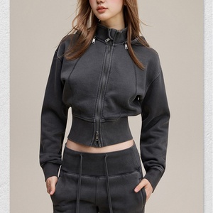 Sudadera con capucha de lana gruesa para mujer, personalizada, bordada, con cremallera y capucha desmontable, último diseño - Product Image 5