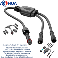AOHUA, solución de cable de iluminación para el crecimiento de plantas, tipo Y M12, macho, hembra, resistente al agua, Conector de cable de 3 pines