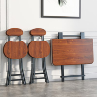 Table à manger pliante en bambou, design moderne et portable, carrée, pour petit appartement en location