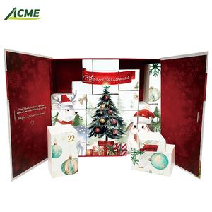 Wholesale Custom 24-day Countdown Animal Design Calendar Hard case Matte Laminated Essential Oil Christmas Gift Box