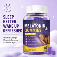 Gummies de mélatonine OEM/ODM exclusives à l'exportation - 10 mg + extraits de plantes, favorisent un sommeil plus long et la relaxation, 60 gummies