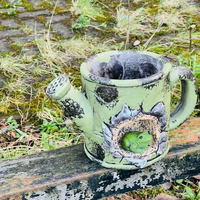 Figurines d'animaux personnalisées pour la décoration intérieure et extérieure, la maison, l'hôtel, pot de jardin en ciment, jardinières, ornement de jardin, pot à fleurs en résine pour bureau