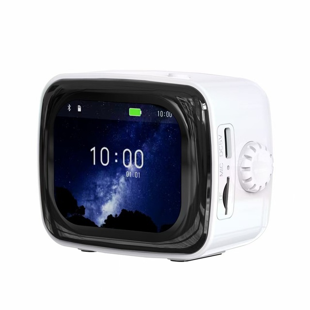 Smart Speaker with Screen Lyrics Synchronization Portable Alarm Clock TF Card Built-in Multi Language Gift Speaker