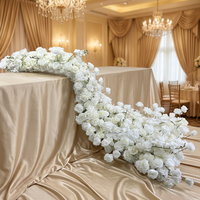 Guirlande de fleurs artificielles SPR en soie blanche (rose, pivoine, eucalyptus) pour mariage, fête, décoration intérieure, fleurs de table et d'angle