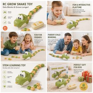 Juguete de Serpiente Interactiva RC Grow Snake 2026, la Serpiente Come Bloques y Crecerá Más Larga, Juguete Educativo STEM para Niños, Regalo de Navidad o Cumpleaños - Product Image 5