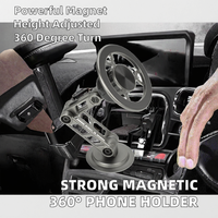Support Adhésif pour Téléphone, Nouveau Support Magnétique Puissant en Alliage de Zinc pour Tableau de Bord de Voiture et Bureau, Rotation à 360°, Hauteur Réglable