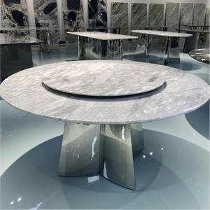 Tavolo da Pranzo di Lusso in Marmo Bianco e Nero Schomex, Design Moderno per Sala da Pranzo, Soggiorno e Camera da Letto, Lucidato - Product Image 4