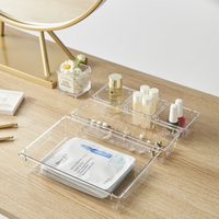 Organiseurs de tiroirs rectangulaires en plastique transparent, écologiques et multifonctionnels, bacs de rangement pour salle de bain, bacs de rangement pour commode