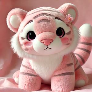 Tigre mignon personnalisé brodé jouets en peluche doux coton tissu porte-clés pour la maison bébés confortable guérison décompression poupées - Product Image 2