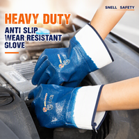 Gants de protection imperméables en nitrile résistant à l'huile avec doublure en jersey et manchette de sécurité pour la construction et l'ingénierie – Approvisionnement direct usine