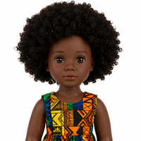 Poupée noire à la mode avec cheveux afro, design africain, mignonne, douce, éducative, poupée bébé de 18 pouces pour enfants