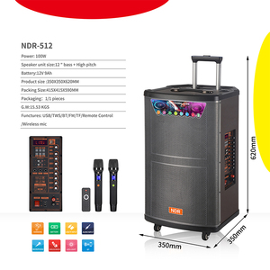 NDR-515 chuyên nghiệp 15-inch BT Stereo Hifi bằng gỗ không dây karaoke Loa điện lớn bass Xe đẩy ngoài trời bên máy tính sử dụng - Product Image 5