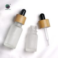 Botol Tetes Minyak Esensial Kaca Frosted 10ml 30ml 50ml 15ml Botol Bambu Putih Matte
