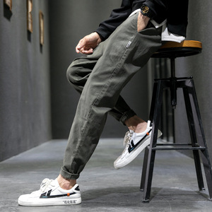 Pantalon en jean <span class=keywords><strong>d</strong></span>écontracté pour homme, coupe droite mi-haute, style coréen, tendance, polyvalent, pour étudiant, avec cordon de serrage à la cheville, idéal pour le sport - Product Image 4