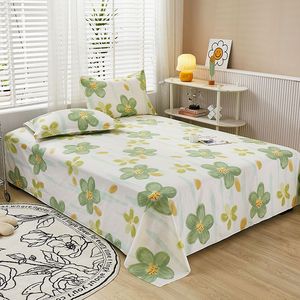 Ensemble de literie King Size 100% coton de haute qualité 3 pièces <span class=keywords><strong>drap</strong></span> de <span class=keywords><strong>lit</strong></span> <span class=keywords><strong>plat</strong></span> avec motif floral et végétal <span class=keywords><strong>pour</strong></span> la maison et l'hôtel - Product Image 2